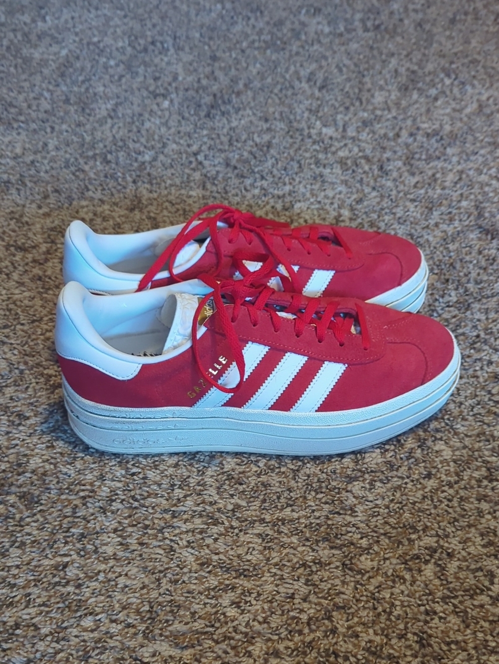 Adidas Gazelle Bold Red And White Sneakers - Picture 3 of 7